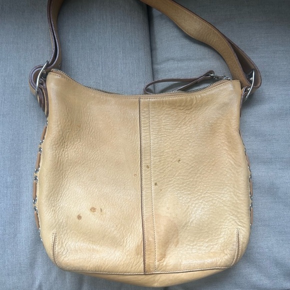 Vintage Coach RARE pebbled leather hobo bag double strap 9350 mustard y2k retro - Picture 6 of 13